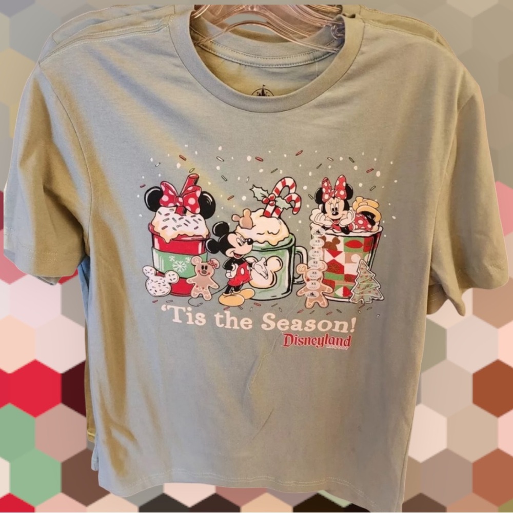 Disney Parks ‘Tis the season ‘Mickey & Minnie Christened Holiday T Shirt NEW